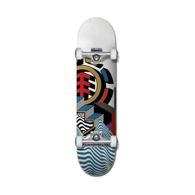 SKATE COMPLETO ELEMENT PERSPECTRUM BLANCA LOGO ROJO CAFE 8