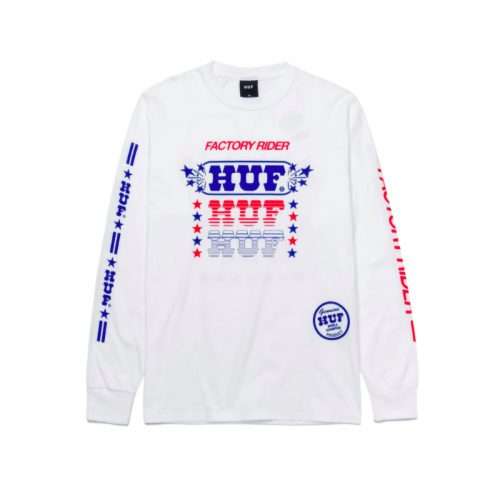 POLERA HUF HOMBRE FACTORY RIDER L/S TEE white