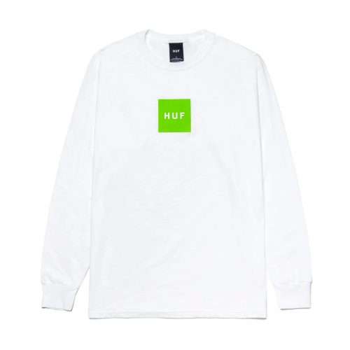 POLERA HUF HOMBRE ESSENTIALS BOX LOGO L:S WHITE